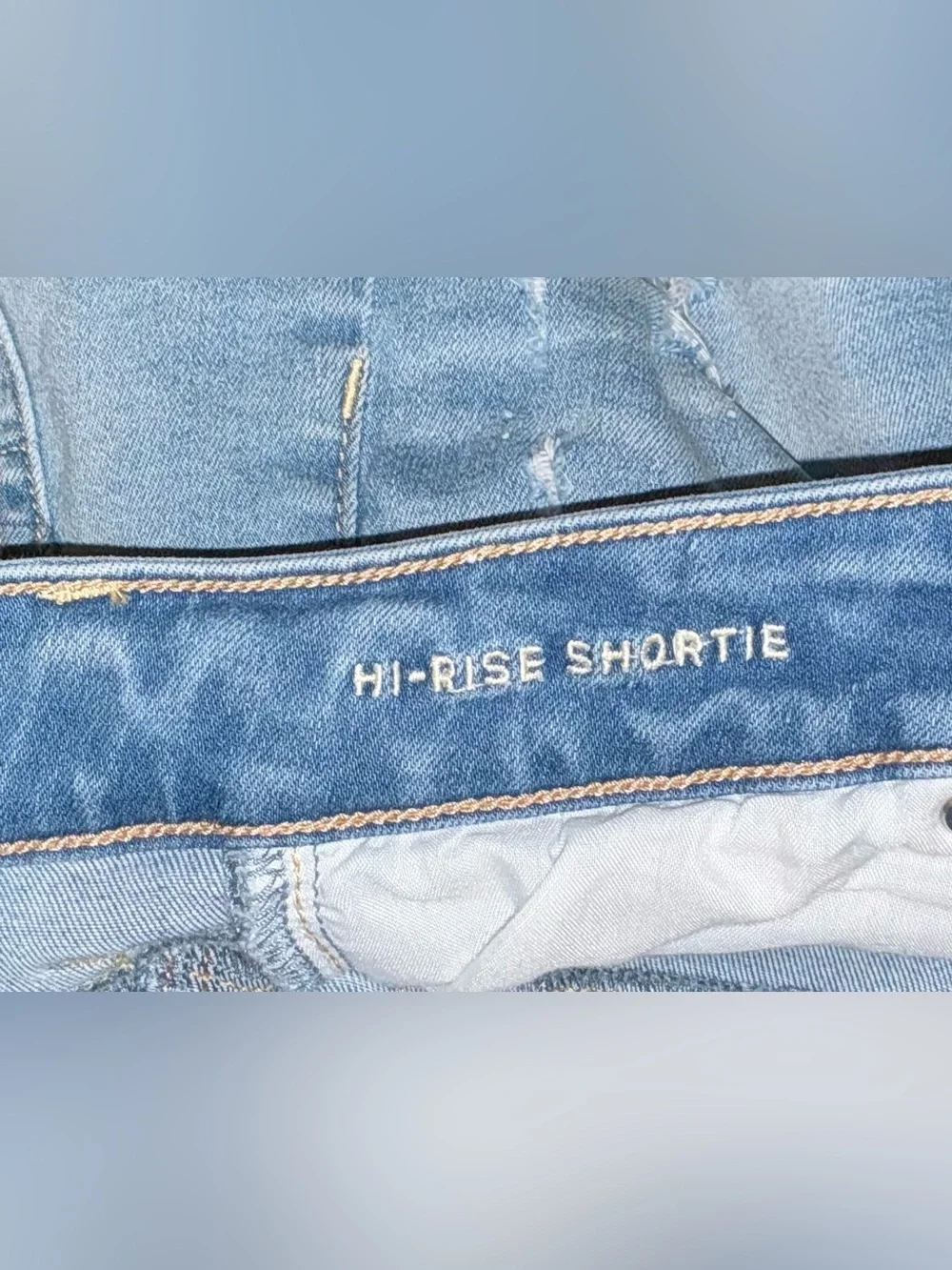 American Eagle Outfitters Light Blue Ne(x)t Level Stretch Hi Rise Shortie Shorts